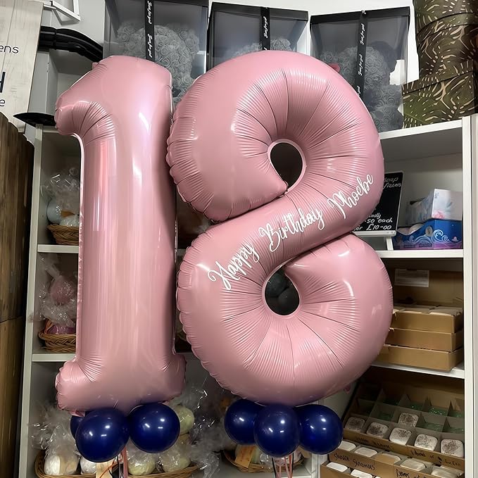 Pastel Pink 10 Balloons Number, 40 Inch Foil Number 1 & 0 Balloons for 10 Year Old Birthday Decorations, Large Self Inflating Mylar Light Pink Balloon for Girls 10th Birthday Party Anniversary Decor