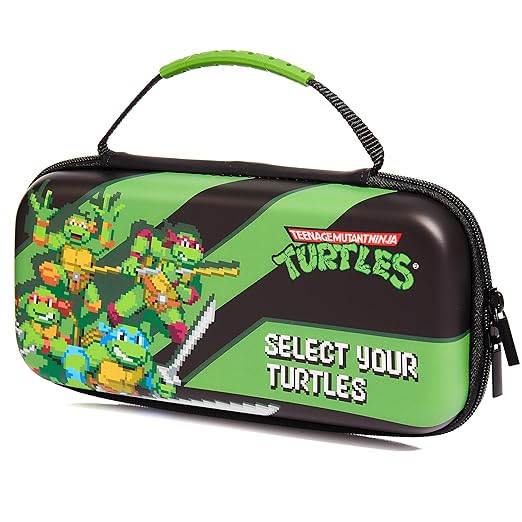 Numskull Teenage Mutant Ninja Turtles Hard Shell Travel Case for Nintendo Switch and OLED Model Console - Fits 10 Games and Switch Accessories
