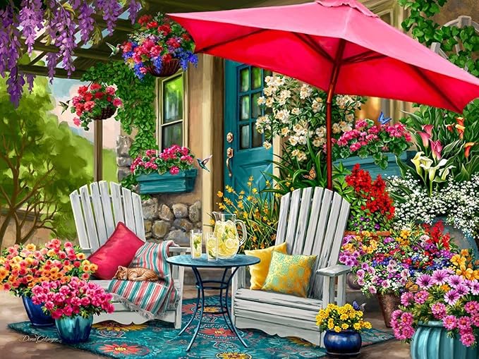 Springbok Sweet Summertime 500 Piece Jigsaw Puzzle for Adults - Poster Now Included - Colorful Flower Puzzle - Unique Cut Pieces - Made in USA