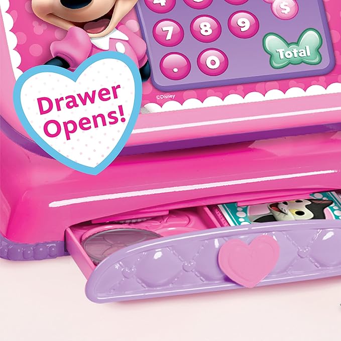 Disney Junior Minnie Mouse Bowtique Cash Register with Sounds, Dress Up and Pretend Play, Kids Toys for Ages 3 Up, Amazon Exclusive by Just Play