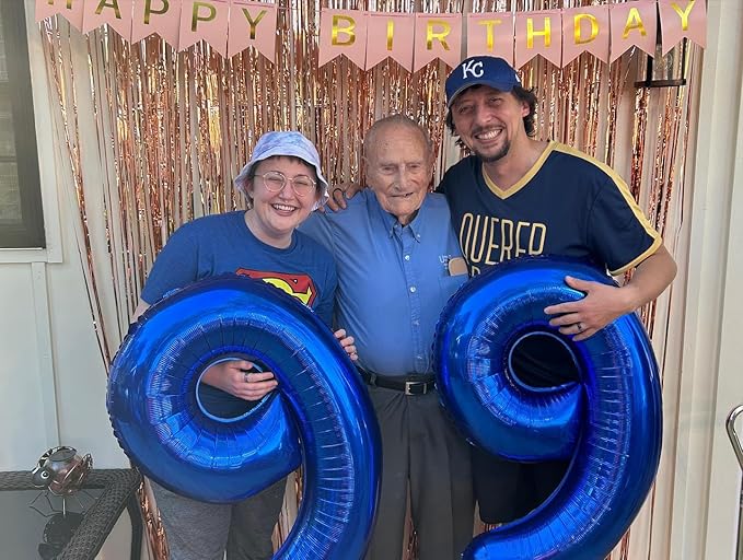 Navy Blue Number 90 Balloon 40 inch, 90 Number Balloons, 90th Navy Blue Birthday Decorations, 90 Year Old Women Men Blue Party Supplies