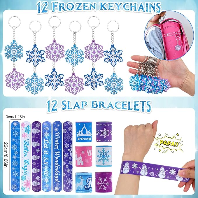 Frozen Party Favors, Princess Frozen Birthday Party Supplies Goodie Bag Stuffers for Girl Kids Party Favors Pinata Prizes
