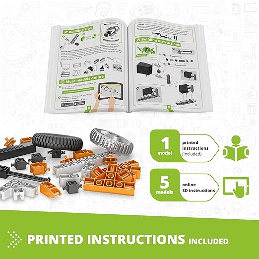 Engino STEM Kit, Learning About Dinosaurs, Building Toys for Kids 9+, STEM Projects, Learning & Education Toys, Engineering Kit, Gifts for Boys & Girls (5 Motorized Models)