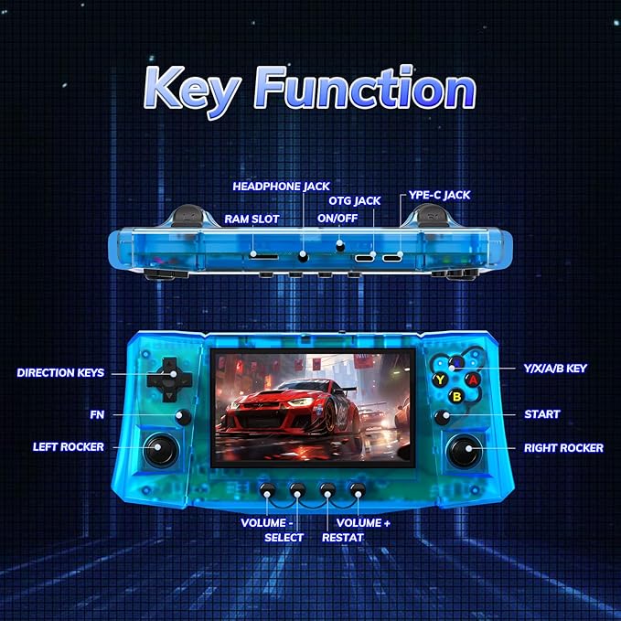 RegiisJoy R50 Ultra 50000 in 1 Handheld Game Console, 4.5 Inch IPS Screen Retro Gaming Consoles Main Emulators, Portable Mini Pocket Arcade 4000mAh Battery,256G TF Card,Linux System