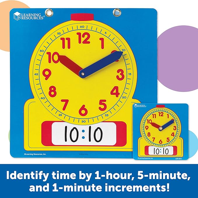 Learning Resources Write & Wipe Clocks Classroom Set - 25 Pieces, Ages 6+ Laminated Dry-Erase, Teaching Aids, Teacher Supplies, Learning Time