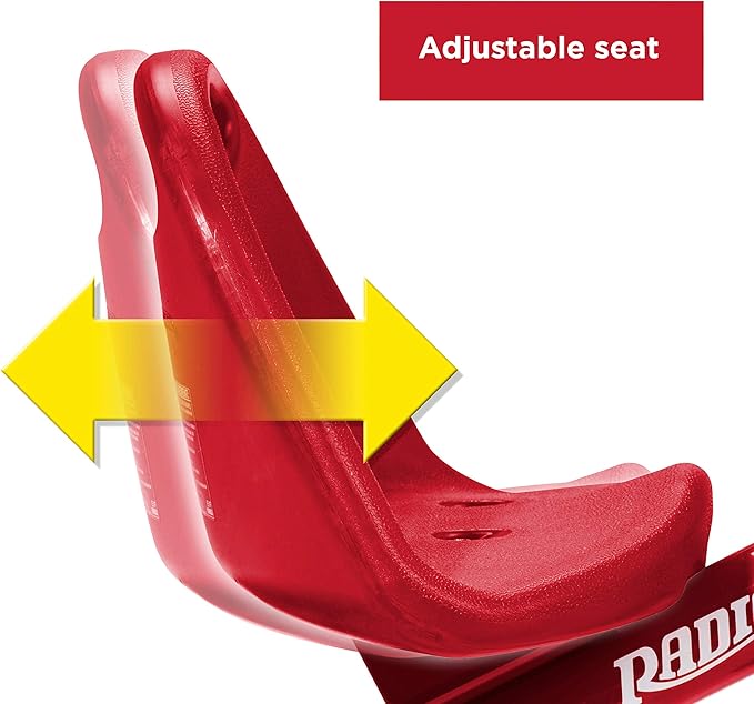 Radio Flyer Deluxe Steer & Stroll Trike, Red, for Kids 2-5, 2-in-1 Parent Steer Tricycle, Removable Push Handle, Adjustable Seat, Steel Frame, Covered Storage Bin, Tricycle for Toddlers and Kids