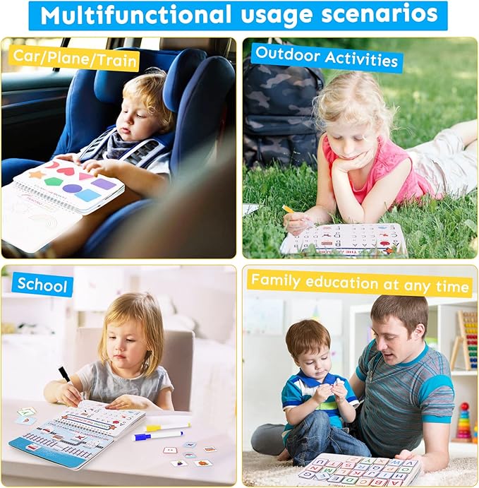 Mallify Busy Book for Toddlers 1-3, Preschool Learning Activities 30 Themes Kids Binder and Early Learning Toys, Montessori Toys for 3 Year Old, Autism Learning Materials and Tracing Coloring Book