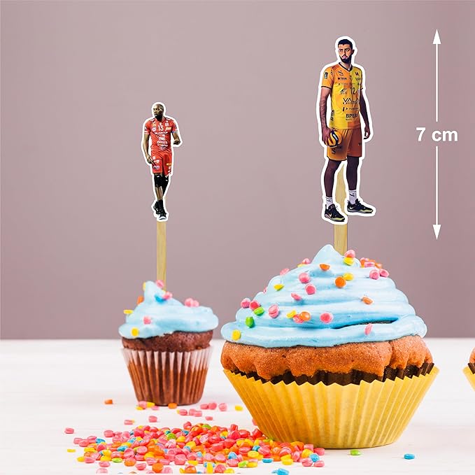 Volleyball Cupcake Topper – Sports Theme Cupcake Topper for Birthday Celebrations and Team Parties, Volleyball Inspired Decorative Cake Topper for Dessert Tables.