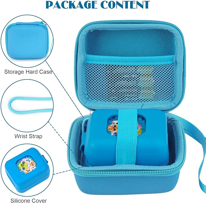 MGZNMTY Carrying Case and Silicone Case for Bitzee Magicals Interactive Toy Digital Pet - Protective Skin Cover for New Bitsy Electronic Virtual Pet (Magic Blue)