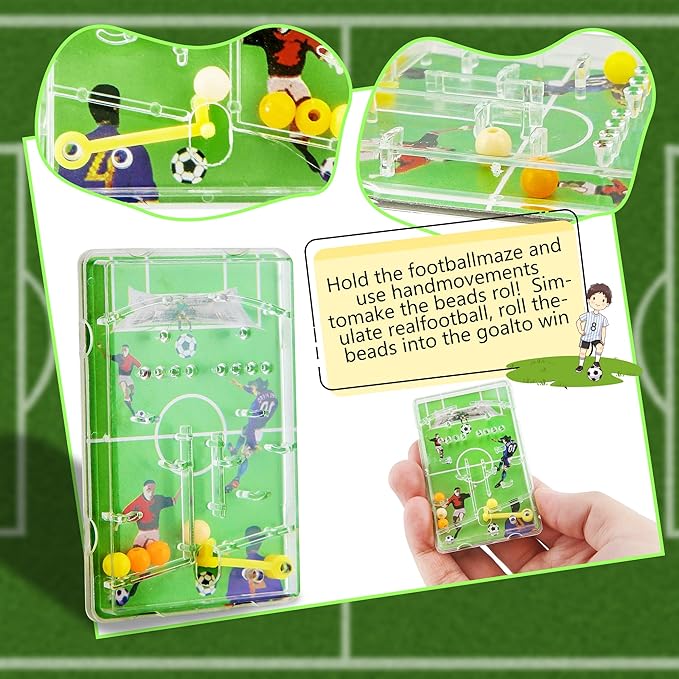 60 Pcs Mini Pinball Machine Football Maze Puzzles Pinball Games Soccer Pinball Toys for Kids Classroom Prizes Children's Day Birthday Football Theme Party Favors