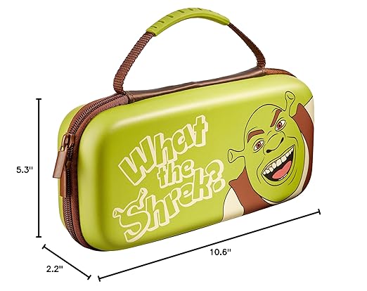 Numskull Shrek Hard Shell Travel Case for Nintendo Switch and OLED Model Console - Fits 10 Games and Switch Accessories