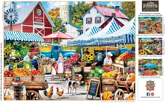 Masterpieces 750 Piece Jigsaw Puzzle For Adults and Family - Old Mill Farm Stand - 18"x24"