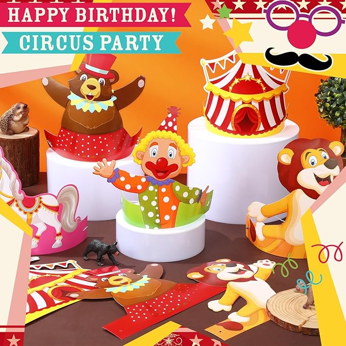 24 Pcs Party Hats for Kids Paper Headbands Crown for Boys Girls, Birthday Party Decoration Favors