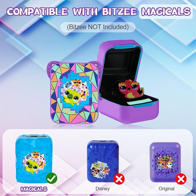 Silicone Case for Bitzee Magicals Interactive Toy, Protective Sleeve 2 in 1 Cover + Lanyard for Bitzee Magicals Interactive Toy Electronic Pets Accessories - Purple