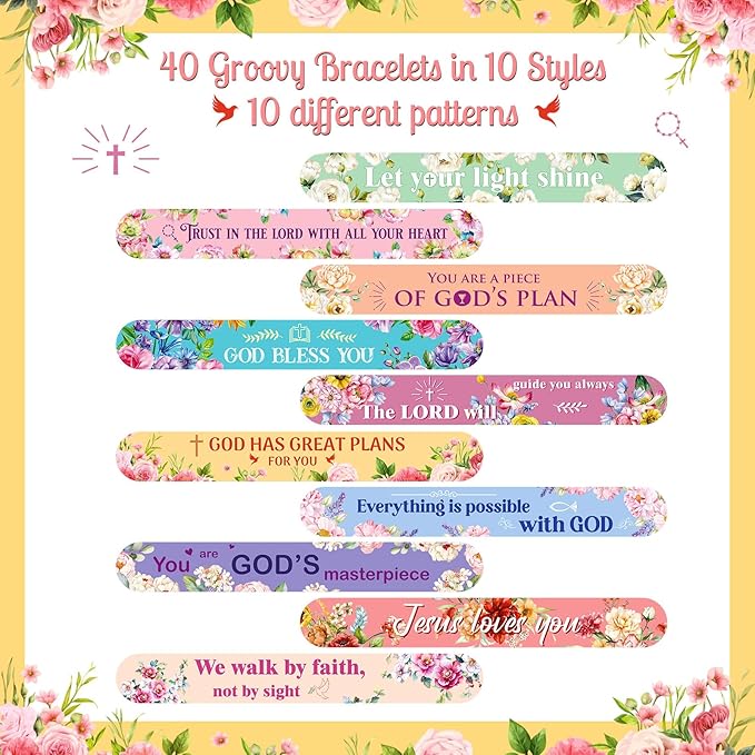 Frienda 40 Pcs Bible Verses Religious Christian Slap Bracelets for Kids VBS Jesus Love You Wristbands Inspirational Motivational Christian Slap Bracelets Sunday School Supplies He Is Risen (Novel)