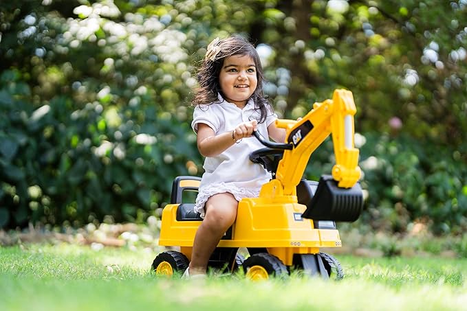 Best Ride On Cars CAT Excavator Push Car – Licensed Caterpillar Ride-On Digger Toy for Kids with Rotating Bucket & Under-Seat Storage – Construction Vehicle for Toddlers