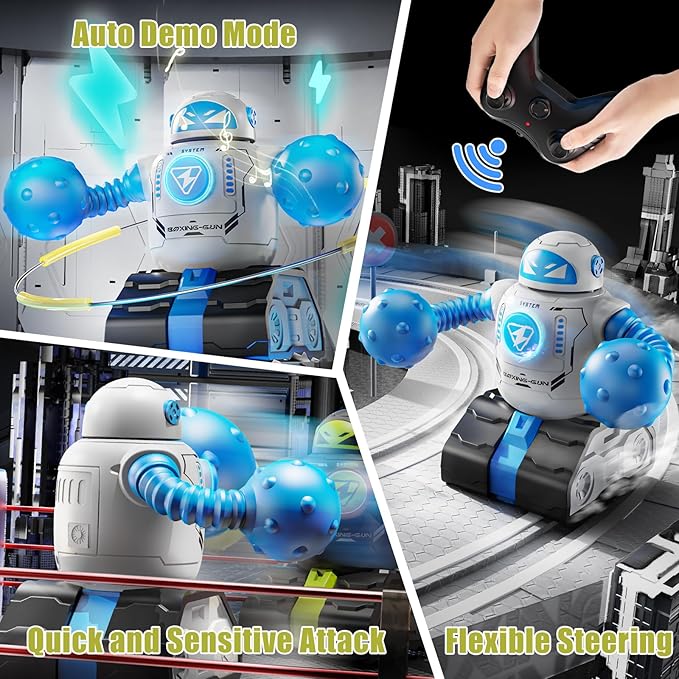 Remote Control Fighting Robots Game Set of 2, RC Ejecting Battle Bots Toys with Light & Sound, Fun Electronic Battle Robots Toy, Christmas Birthday Gifts for Kids Boys Age 5 6 7 8 9 10