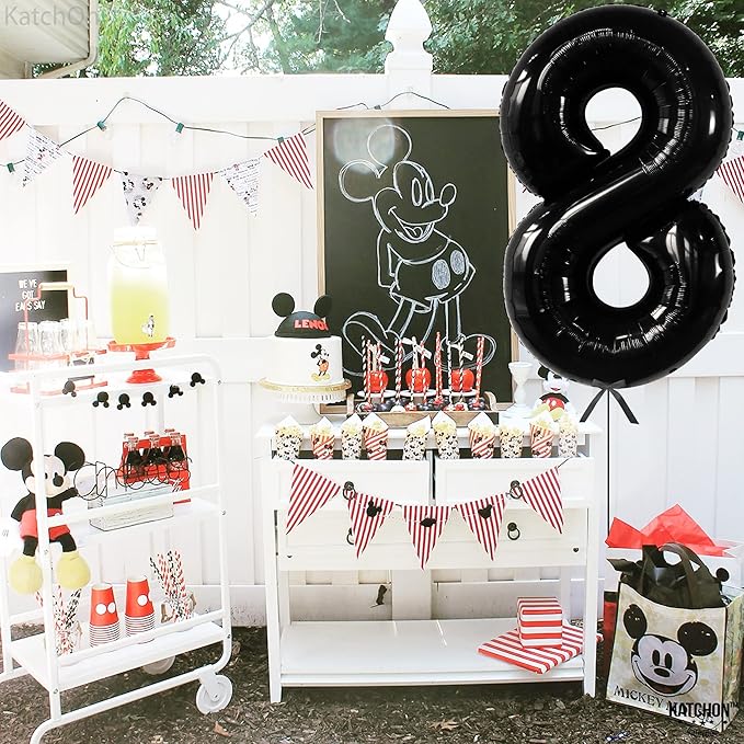 KatchOn, Giant Black 8 Number Balloon - 40 Inch | Black Number 8 Balloon | 8 Birthday Balloon, 8th Birthday Decorations Boys | Number 8 Balloon for 8 Year Old Boy Birthdays Decorations
