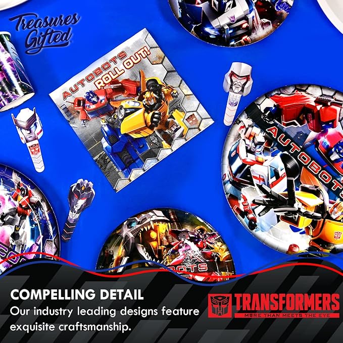 Treasures Gifted Officially Licensed Transformers Birthday Party Supplies - Pack of 1 Tablecloth for Birthday 54 x 108 Inches - Transformers Party Supplies - Disposable Plastic Table Cloth Cover