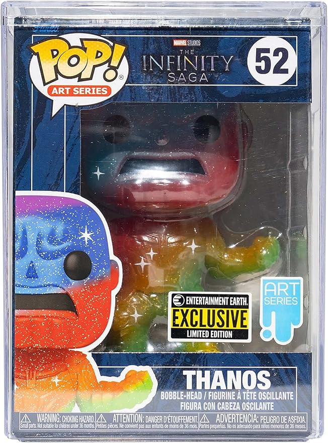 Funko Marvel Infinity Saga Thanos Art Series Pop! Vinyl Figure with Premium Pop! Protector Entertainment Earth Exclusive