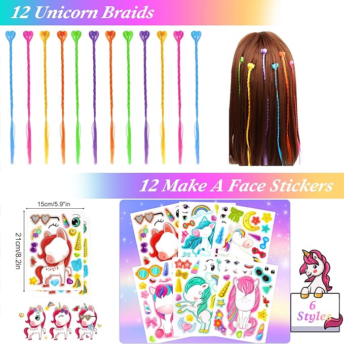 Unicorn Party Favors, 12 Pack Unicorns Birthday Party Supplies - Unicorn Decorations Goodie Bags Fillers for Girls Kids Pinata Fillers