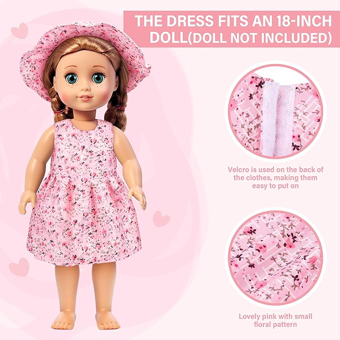 Doll Suitcase Travel Sets, 18 inch Doll Clothes and Accessories - 28 Pcs Travel Pillow, Unicorn Bag, Sunglasses, Camera, Computer, Phone, Passport, Birthday Gifts for Age 3 4 5 6 7 Year Old Girls