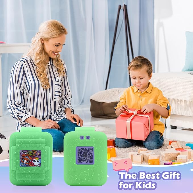 Silicone Cover Case for Bitzee Interactive Toy Digital Pet,Cases with Lanyard,Protective Case Holder Skin for Bitzee Virtual Electronic Pets for Girls & Boys (Green)