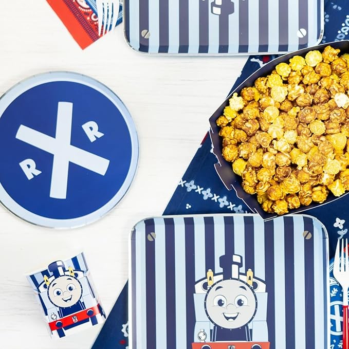 Bonjour Fete THOMAS & FRIENDS Assorted Small Plates - THOMAS & FRIENDS Train Theme - Birthday Party Supplies - Small Disposable Paper Plates - Officially Licenced - 8.25" (8 Pack)