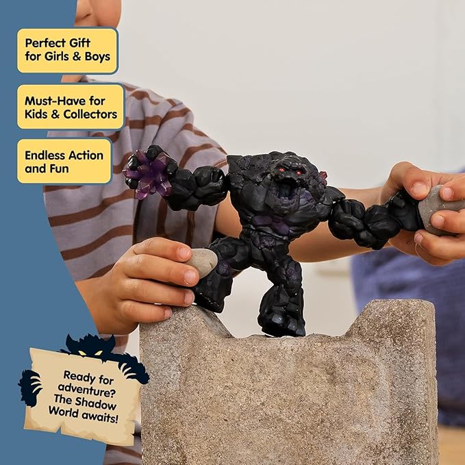 Schleich Eldrador Creatures - Shadow Stone Monster Toy with Movable Arms and Jaw - 9” Giant Beast Figurine with Rotating Body - Battle Stone Action Figure for Boys, Girls - Kids Ages 7+ | 70158
