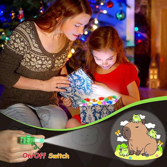 36Pcs Capybara LED Finger Lights Animal Party Favors Glow in the Dark Light Up Toys Capybara Themed Toys Bulk for Birthday Party Favors Treasure Box Goodie Bag Stuffer Birthday Gifts Classroom Prize