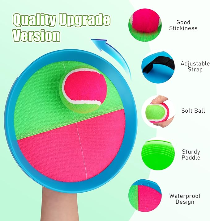 Toss and Catch Ball Game - Ideal Outdoor Beach, Pool & Yard Toy for Toddlers and Kids Ages 4, 5, 6, 7, 8+, Perfect for Boys Girls - Great Birthday Gift & Stocking Stuffers