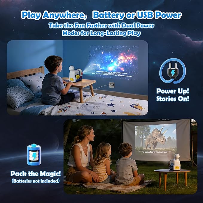 Story Projector for Kids, 4K HD Kids Story Projector With 32 Stories, 2-in-1 Night Light and Story Projection with Audio Narration for Toddlers 3+ USB Powered Educational Toy Gift for Children's Day
