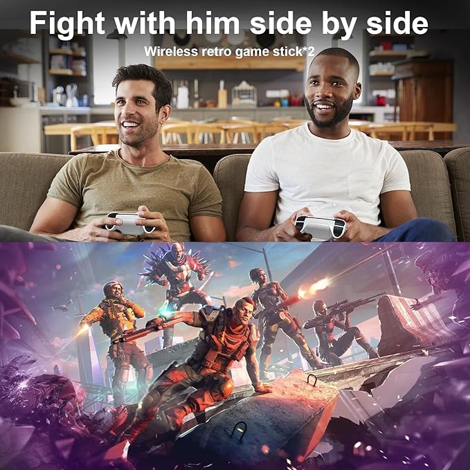 Handheld Game Console,4K HDMI Retro Gaming Console with 40,000+ Games & 23 Emulators and Dual 2.4G Wireless Controllers,Plug and Play Video Gaming Stick,Compatible with TV, PC, Projector (64G)