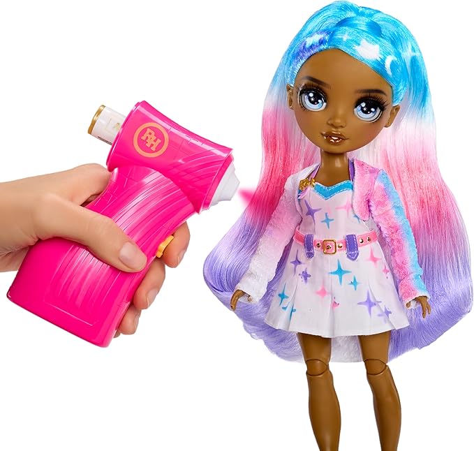 Rainbow High Air Brush & Create DIY Fashion Doll with Airbrush Marker Kit, Washable Rainbow Markers, Long Hair, Grey Eyes, Color, Create, Play, Rinse and Repeat. Creative 4-12+