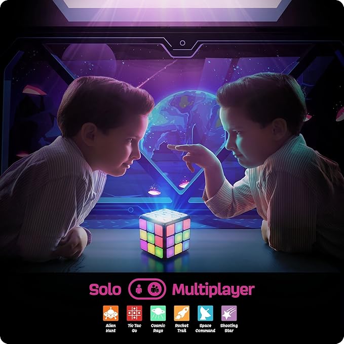 Rechargeable Game Activity Cube - Toys for Boys and Girls - 9 Fun Brain & Memory Games - Birthday Gifts for Age 6, 7, 8, 9, 10, 11, 12 Year Old Kids Teens - Best Boy Toy Gift Ideas