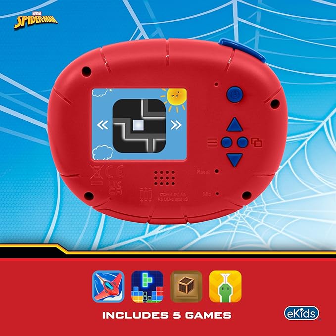 ekids Spiderman Kids Camera with SD Card, Digital Camera for Kids with Video Recording, Built-in Digital Stickers (Spiderman)