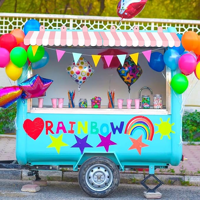 2 Pieces Circus Awnings Decoration, 3D Carnival Tent Striped Awning Wall Decorations for Carnival Circus Theme Party, Carnival Stand, Party Favors Supplies