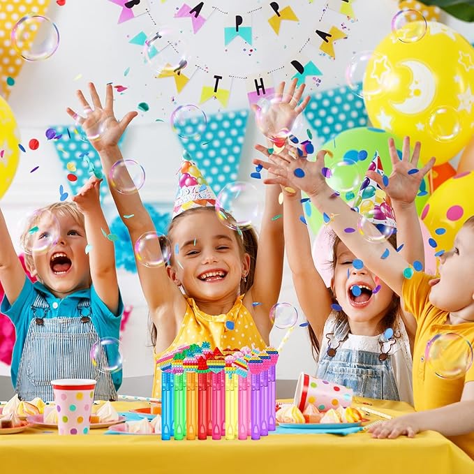 AFZMON 24 Pop Party Favors Bubble Wands for Kids, Pop Fidget Mini Bubbles Wand Toys, Pop Party Supplies Goodie Gift Bag Stuffers Pinata Classroom Prizes