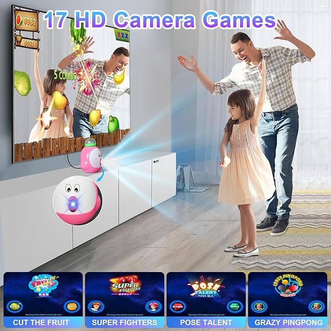 TV Dance Mat for Kids, Musical Dance Step Pad with 100+ Games, 200+Songs, HD Camera,2 Controllers, Plug and Play Games for Girls& Boys Over 3 Years