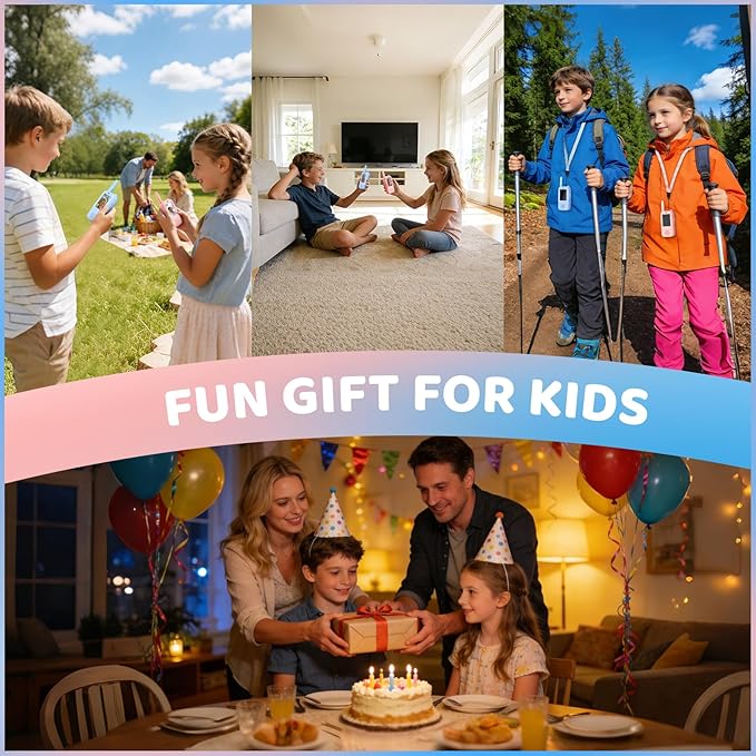 Video Walkie Talkies for Kids with Real-Time Screen & Voice Changer, Rechargeable Walkie Talkies Long Range Radios, for Outside, Hiking, Birthday Gifts for Boys/Girls Ages 3-12