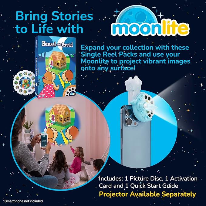 Moonlite Storytime - Hansel & Gretel - A Magical Way to Read Together - Projector Sold Separately - Single Disc Pack for Kids & Toddlers - Learning Gifts for Kids Ages 12 Months & Up