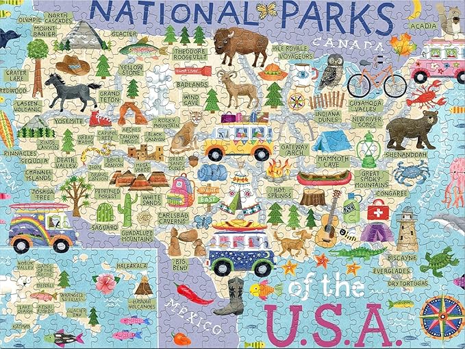 Ceaco - National Parks Map - 500 Piece Jigsaw Puzzle