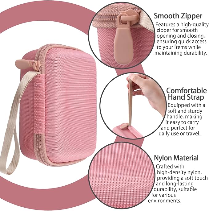 co2CREA Hard Case Compatible with Yoto Mini 2024 Edition Kids Audio Music Player Children Speaker Plays Audiobook Cards Radio and Card Holder Hold up to Yoto 36 Cards, Pink Case