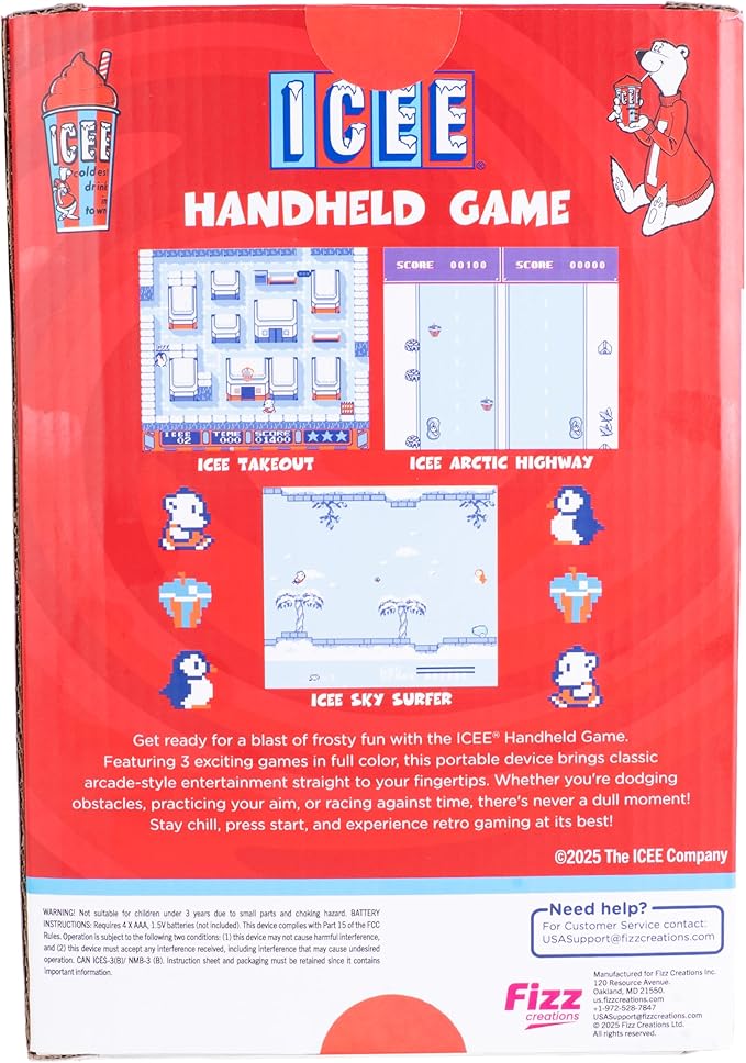 ICEE Color Handheld Arcade Game – Retro ICEE Handheld Gaming Device with Color Screen, Built-in ICEE Themes & Sound Effects – Novelty Gift for Kids & Adults, Portable ICEE Arcade