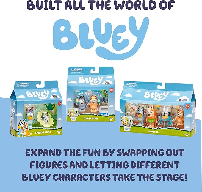 Bluey Wedding Figures Pack of 4, Articulated Character Toys with Uncle Rad, Frisky, and Flower Bingo Figurines, Action Figures for Kids Ages 3+