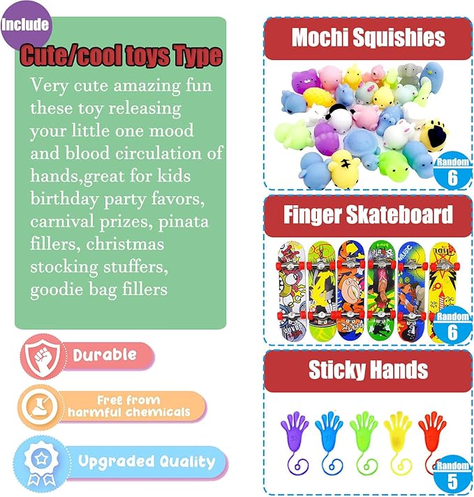 109 PCS Premium Party Favors Toys for Kids,Assortment Mini Pop Fidget it Toys for All Ages Kids,Classroom Prizes,Treasure Chest, Prize Box Toys, Goody Bag Fillers,Carnival Prizes for Boys Girls 4-10