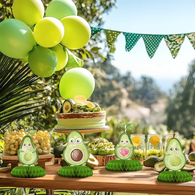 12 Pack Avocado Table Decorations - Avocado Party Decorations for Kids' Birthday and Baby Shower - Avocado Table Toppers