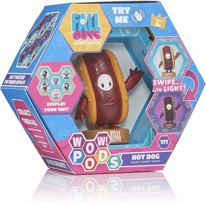 Wow! PODS Fall Guys: Ultimate Knockout - Hot Dog Light-up Bobble-Head Figure | Official Merchandise, Collectibles, Toys and Gifts | for Fall Guys Fans