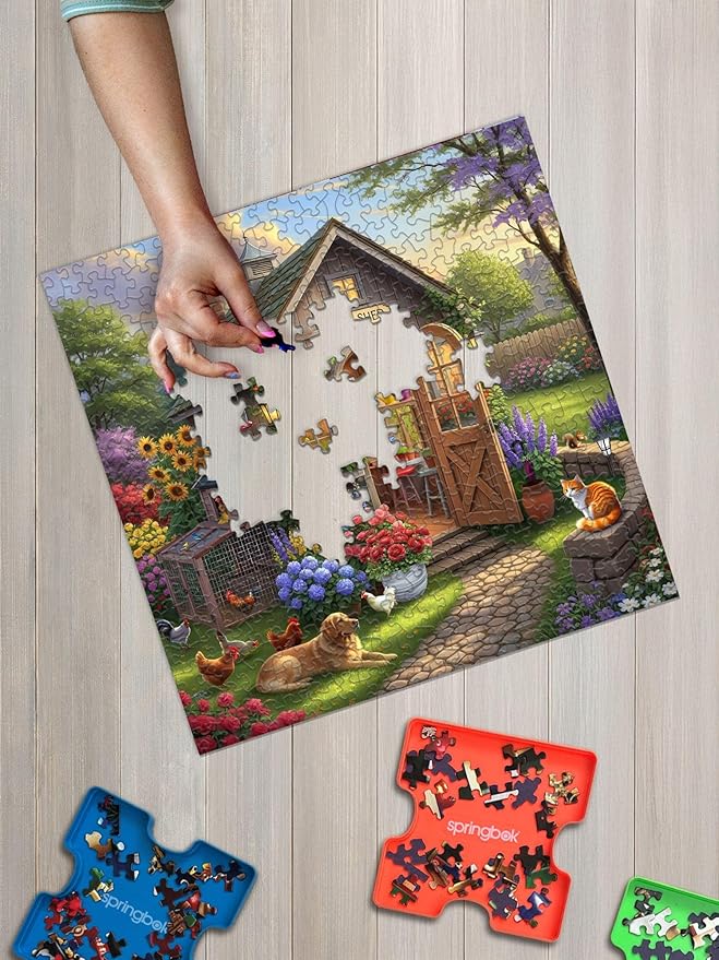 Springbok The Garden Shed 500 Piece Square Jigsaw Puzzle for Adults - Poster Now Included - Garden and Floral - Unique Cut Pieces - Made in USA