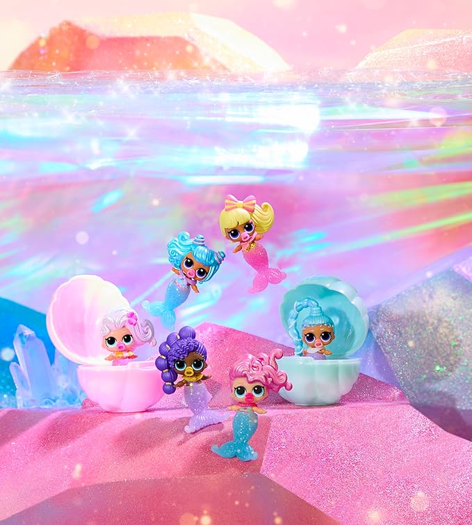 LOL Surprise Mermaids Makeover Magic Baby Sisters with Color-Changing Mermaid Tails and Shell-Inspired Display Ball, Collectible Dolls, Kids Ages 4+